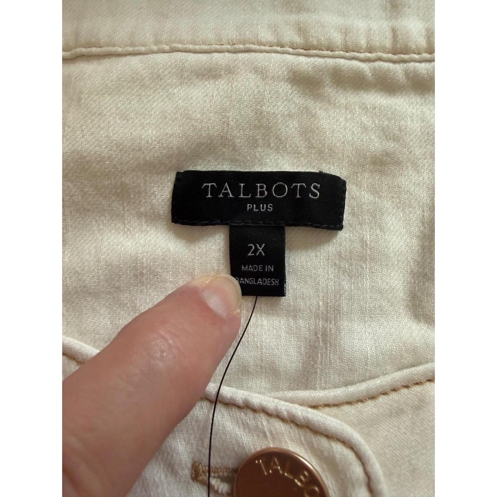Talbots NWT 2xl white shirt gold buttons - Picture 2 of 6
